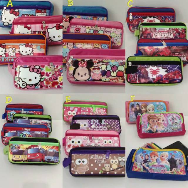 

Tempat Pensil Kain / Kotak Pensil Anak Karakter / Pencil Case / Tepak Pensil