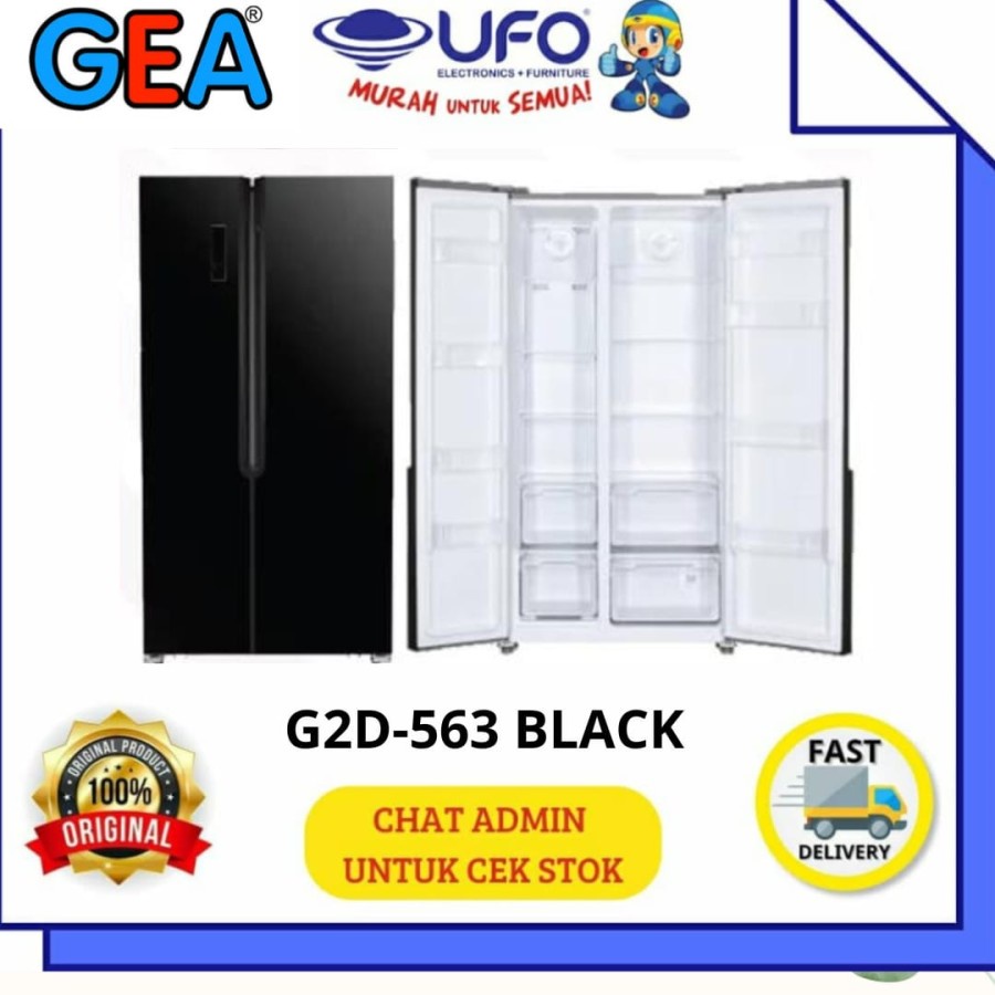 GEA KULKAS SIDE BY SIDE 563 LITER G2D-563BLACK