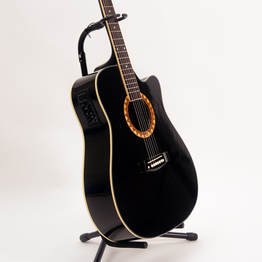 Gitar Mandalika JW-01 BLACK EQ7545 Free softcase dan senar cadang