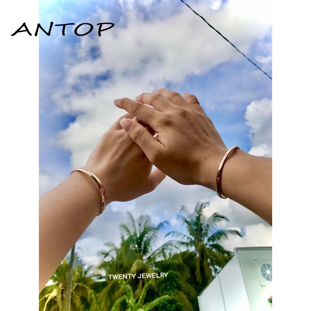 Simple Retro C Open Bracelet Pasangan  Fashion Gelang Persahabatan ANTOP