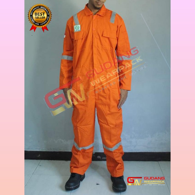 Gudang Wearpack - Pakaian Kerja Seragam Proyek Coverall - Terusan - One Piece Warna Oren