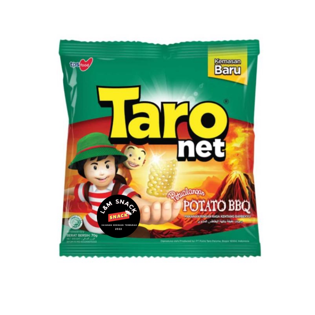 Chiki Taro Net Potato BBQ Ecer 1000 1 Renceng isi 10 pcs @9gr/Ecer 2000 @18gr