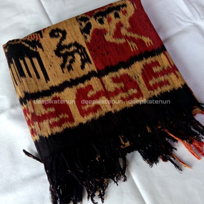 [PREMIUM] KAIN TENUN IKAT BLANKET MOTIF NTT - Putih