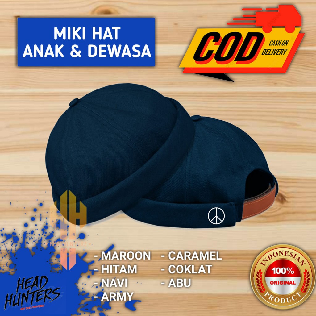 Topi Pria Dewasa Peci Miki Hat piece logo Kualitas Import / Topi / Peci / Topi Pria / Miki hat