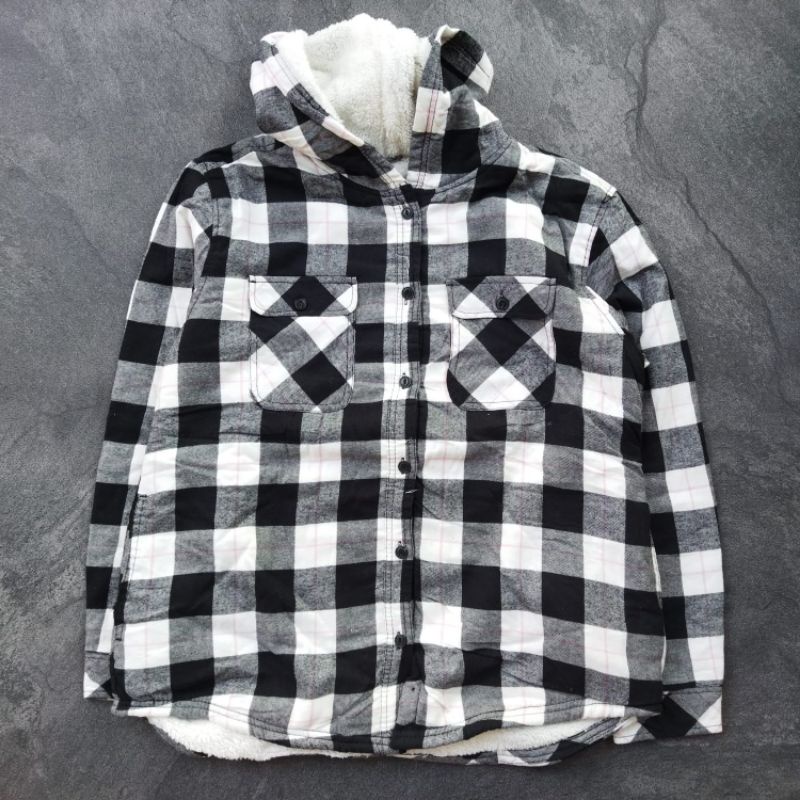 Boston Traders Flannel Hoodie Sherpa