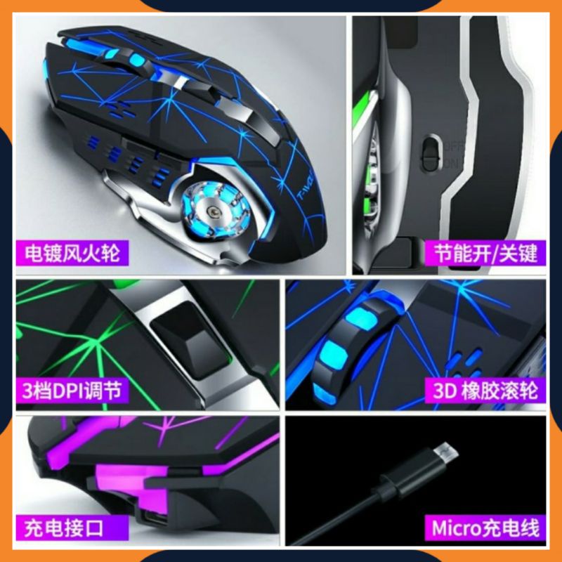 [COD] MOUSE GAMING WIRELESS LED T-WOLF Q13 RGB SILENT MOUSE TWOLF 6 TOMBOL / MOUSE WIRELES GAMING / MOUSE PAD GAMING ORIGINAL