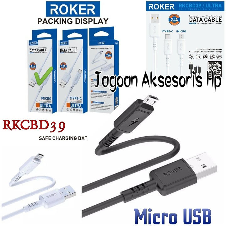 RK-CBD39 Kabel Casan Roker Ultra Micro USB 2.1A 100cm Data Transmission Quick Charge