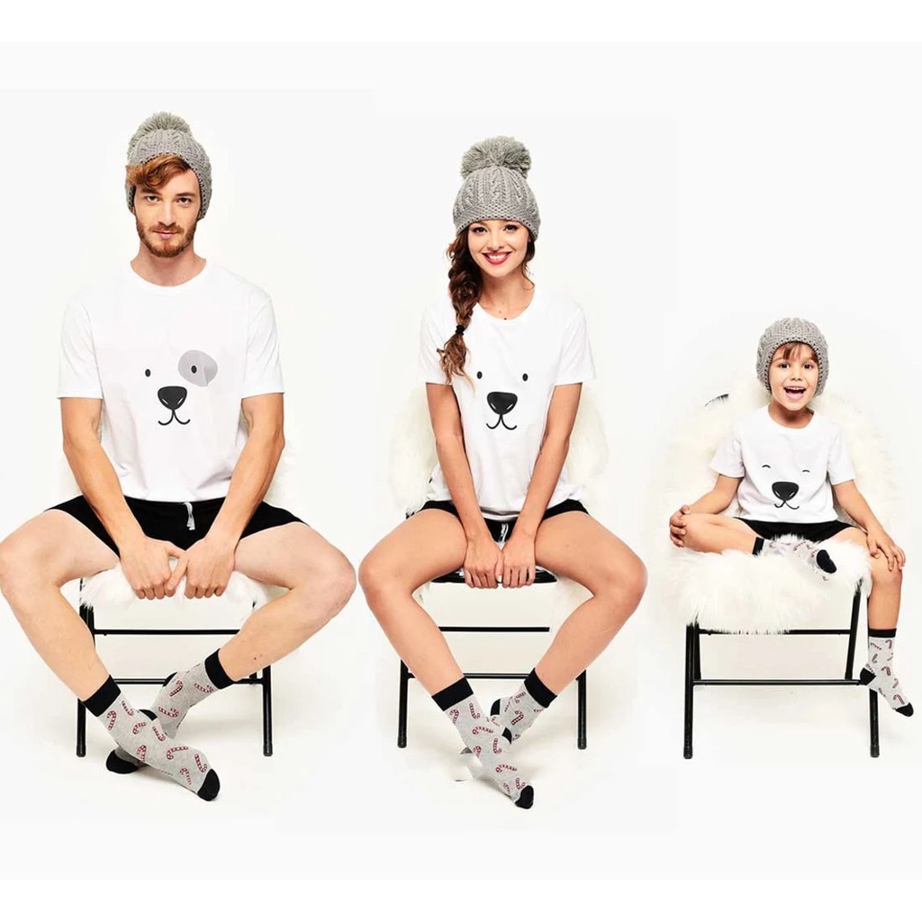 kaos keluarga kompak baju couple family simple Fam polar putih