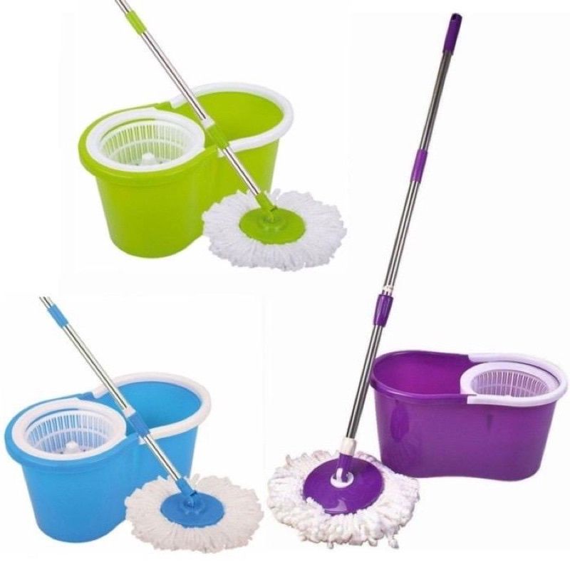 Alat Pel Lantai Magic mop / alat pel / pelan ubin Dengan Rol Praktis Kain Pel Putar Spin Mop 6L Buck