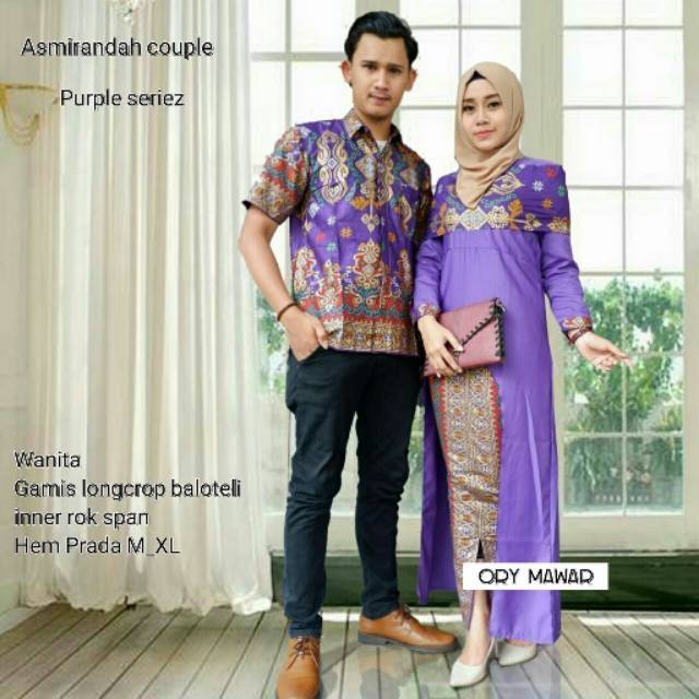DEE BATIK .. Batik Sarimbit Couple Asmirandah purple series