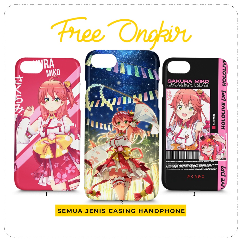 Custom Case Hololive Sakura Miko Casing Hp All Type