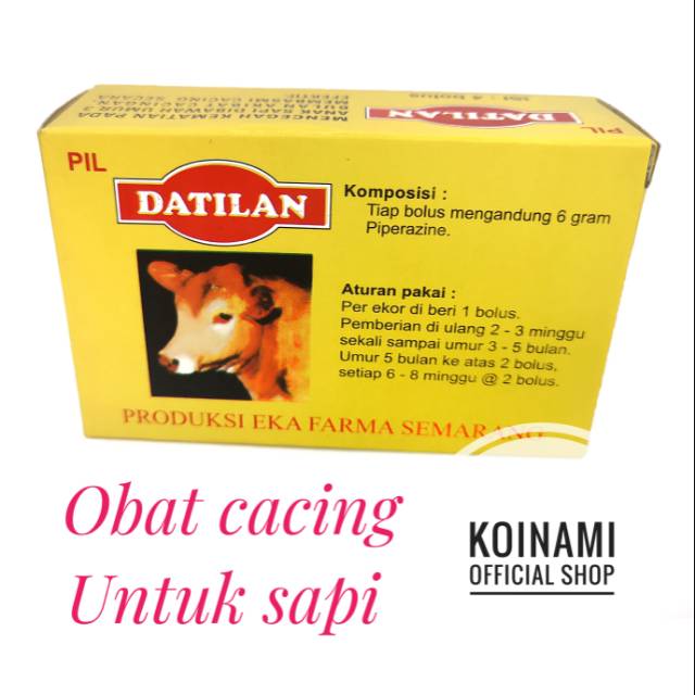 PIL DATILAN isi 4 BOLUS / obat cacing anak sapi / hewan / penggemuk / eka farma