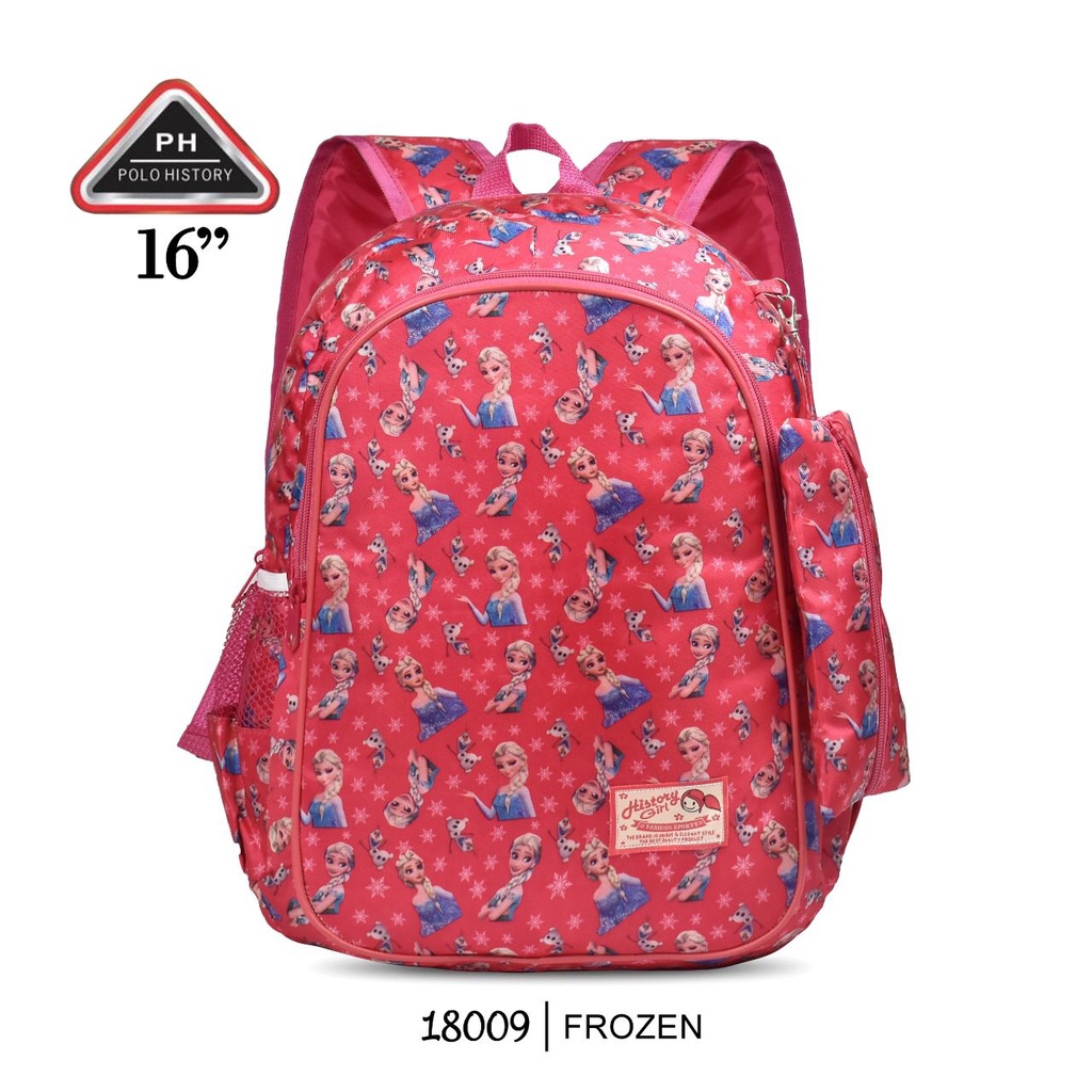 Tas Ransel Anak Fashion  Karakter Full Motif  Lucu  Polo History 16Inchi 18009 / Anti Air / Free Kotak Pensil