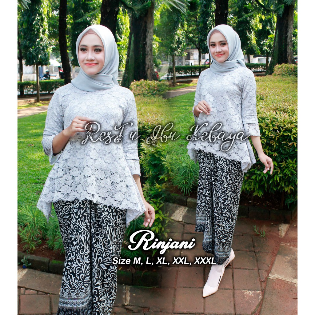 SB Collection Stelan Kebaya Fia Blouse Brukat Dan Rok Lilit Maxi Super Jumbo Batik Wanita