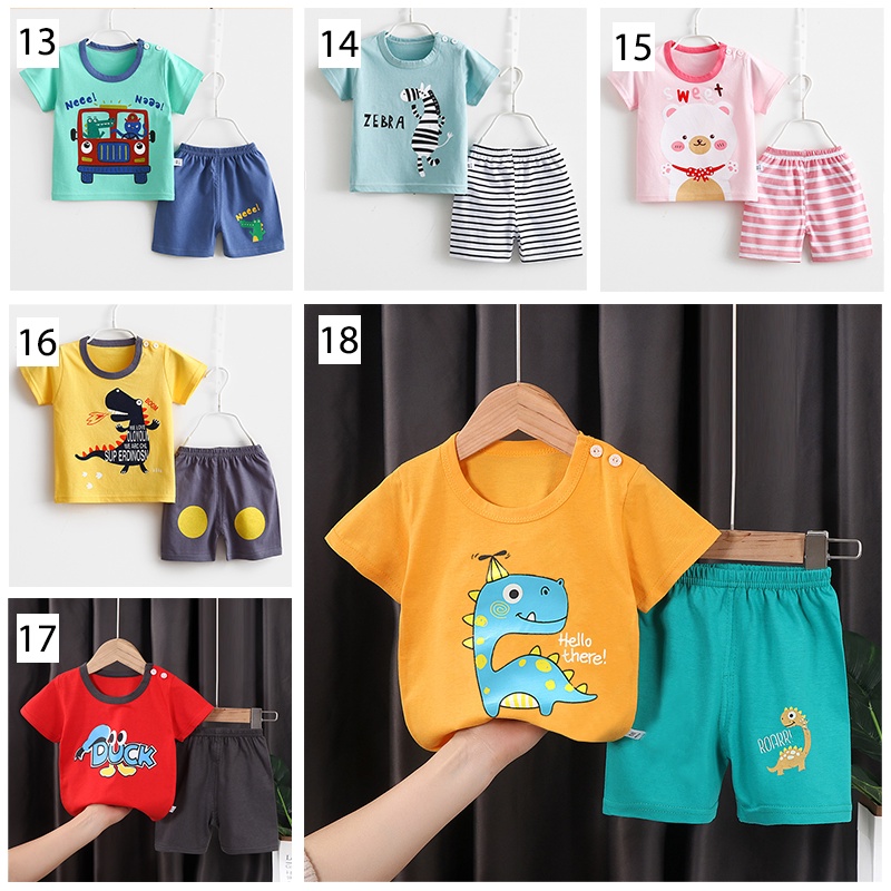 PREMIUM QUALITY Baju Bayi Kaos Anak Setelan Celana Lengan Pendek Laki Perempuan COD Sweater Import