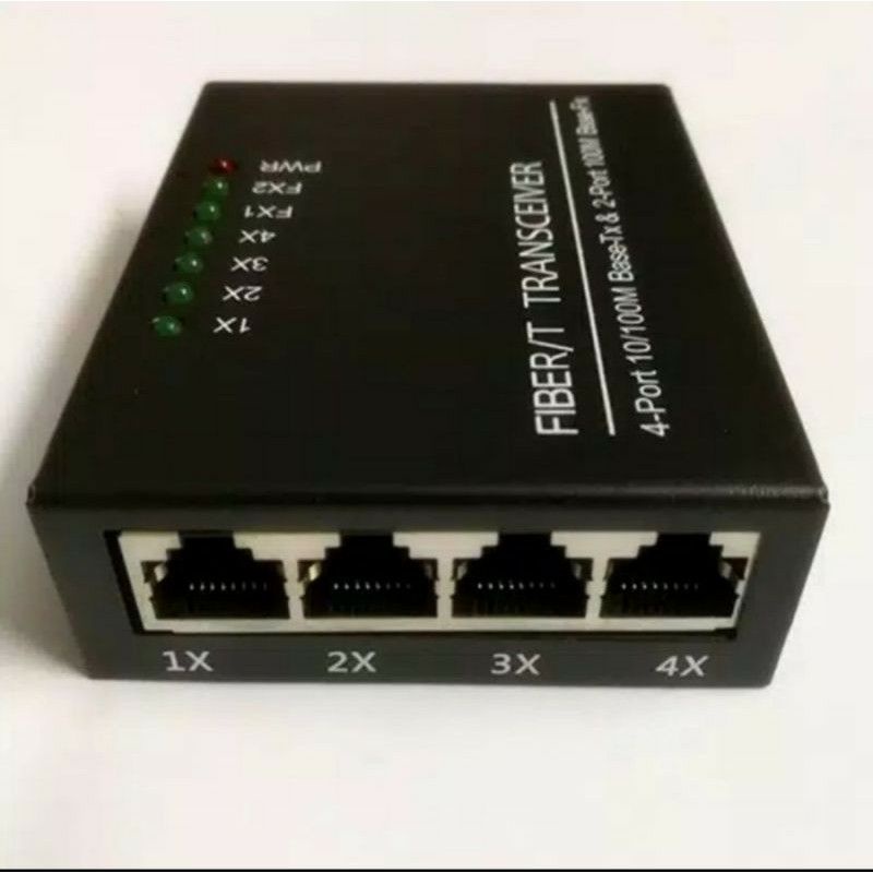 Media Converter 2 Port FO 4 Port LAN 10 100 Fast Ethernet Fiber Optik