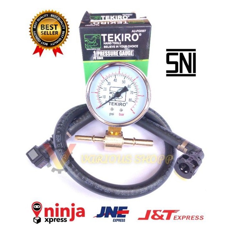 Alat Ukur Pengukur Tekanan Bahan Bakar Bensin FuelPump Tester Pressure Gauge TEKIRO