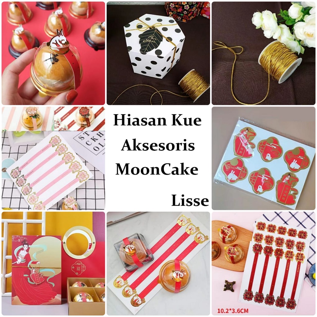 

Hiasan Box Sticker Mooncake Hiasan Tray Mika Stiker Tali Gold Mooncake