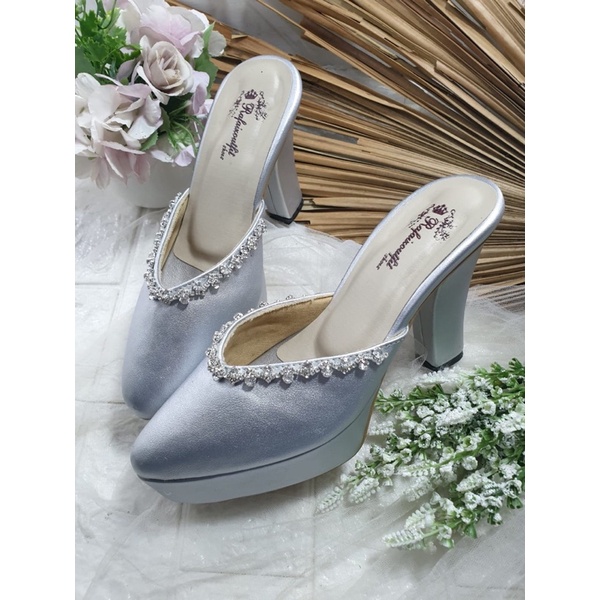 Sepatu brisia silver tinggi 10cm tahu