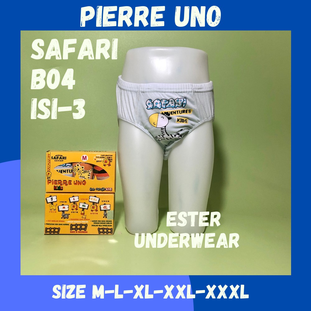 Celana dalam anak laki-laki Pierre Uno B04 Safari Isi-3 Pcs