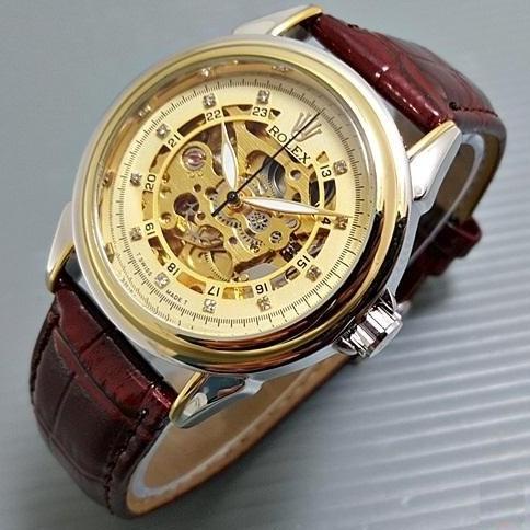 Jam Tangan Pria / Rolex Automatic ~ Transparan Mesin ~ Box Eklusif Watch license Original