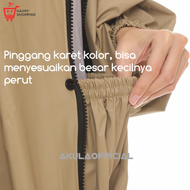 JAS HUJAN, RAINCOAT Pria Wanita Terbaik By AKULA Anti Rembes HIJAU ARMY