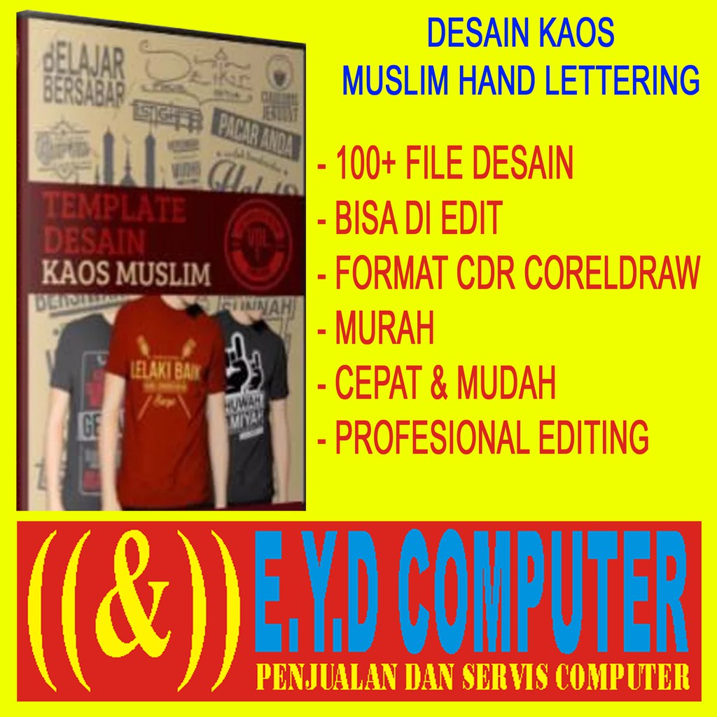 Desain Kaos Muslim Hand Lettering Koleksi Template Design Grafis T Shirt Usaha Percetakan Baju Edit