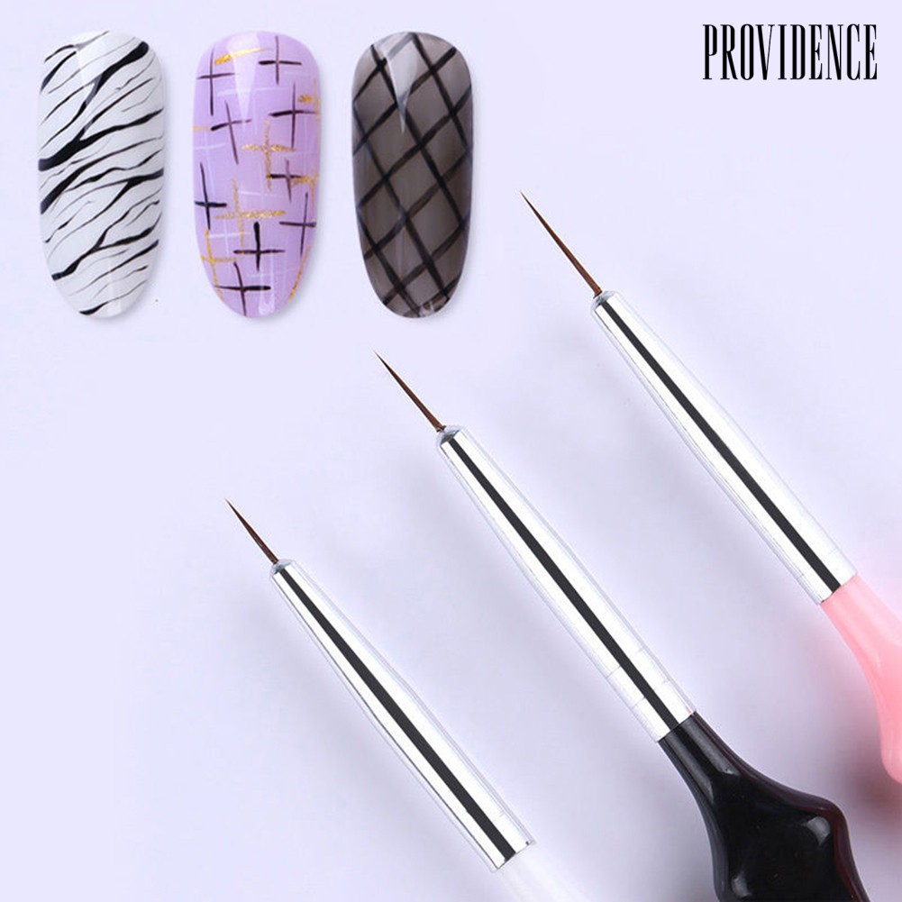 Providence 3Pcs UV Gel Liner Brush Set Painting Acrylic Pen Nail Art Manicure Beauty Tool