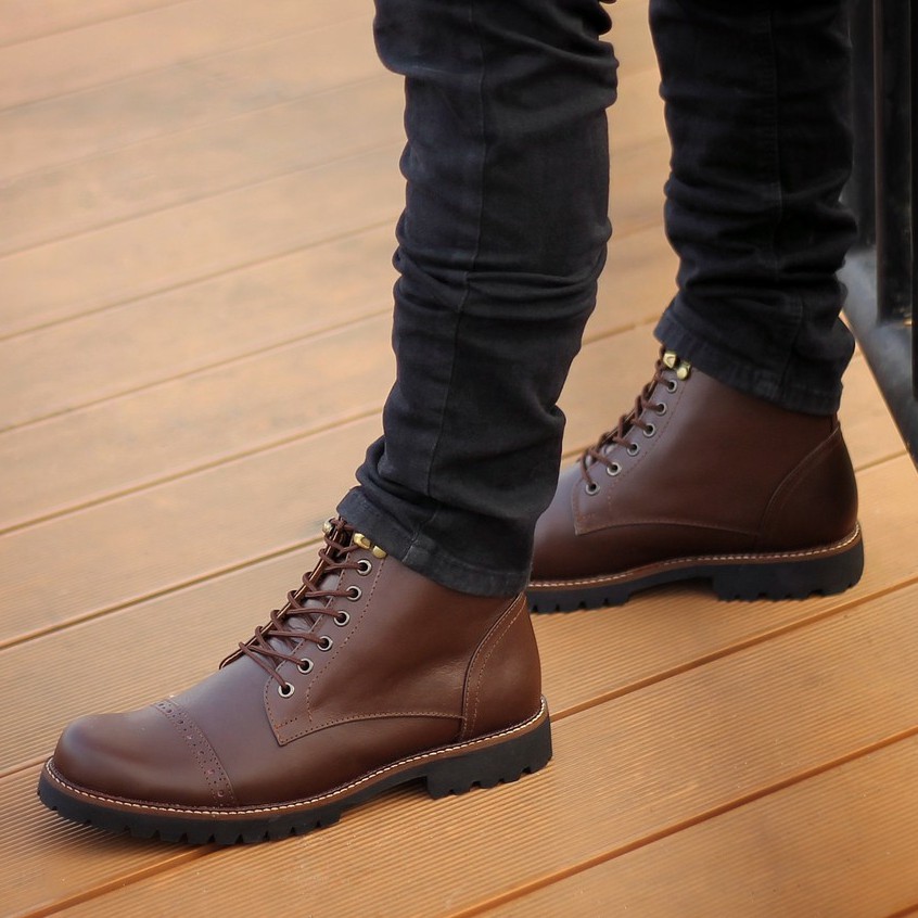 Arpegio Brown | 39-45 | Sepatu Boots Kulit Asli Safety Boot Vintage Klasik Besi Original Ori | Reyl Man x FORIND