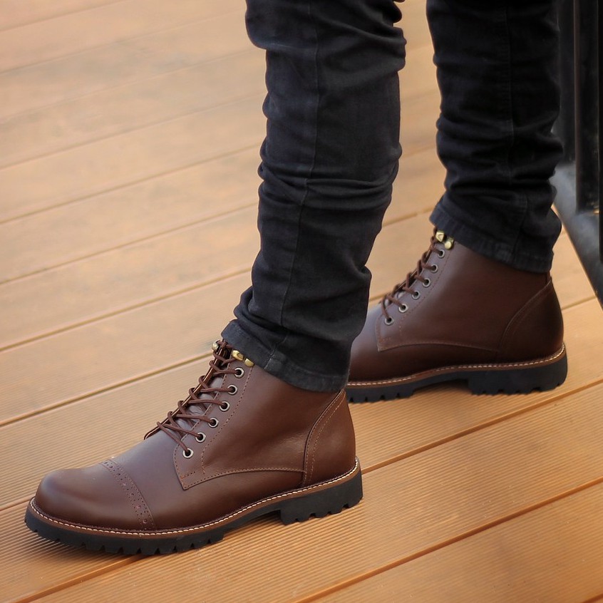 ARPEGIO BROWN |FORIND x Reyl| Sepatu Kulit Asli Safety Boot Vintage Klasik Besi Original Footwear