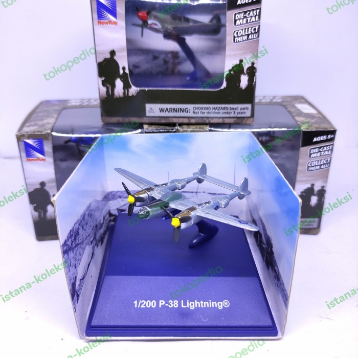 Pesawat Tempur P-38 Lightning Diecast Miniatur Pesawat Terbang Replika