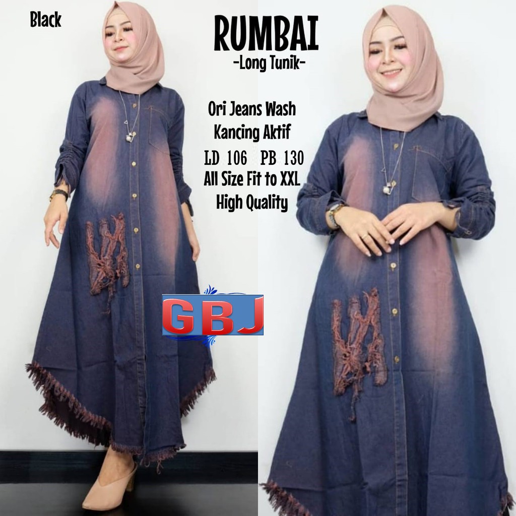 RAWIS LONG TUNIK JEANS VINI ORI GBM