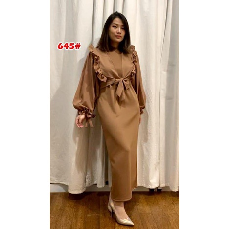 645# LONGDRESS FASHION MUSLIM / GAUN PANJANG PLUS BOLERO / DRESS PANJANG MUSLIM MODIST