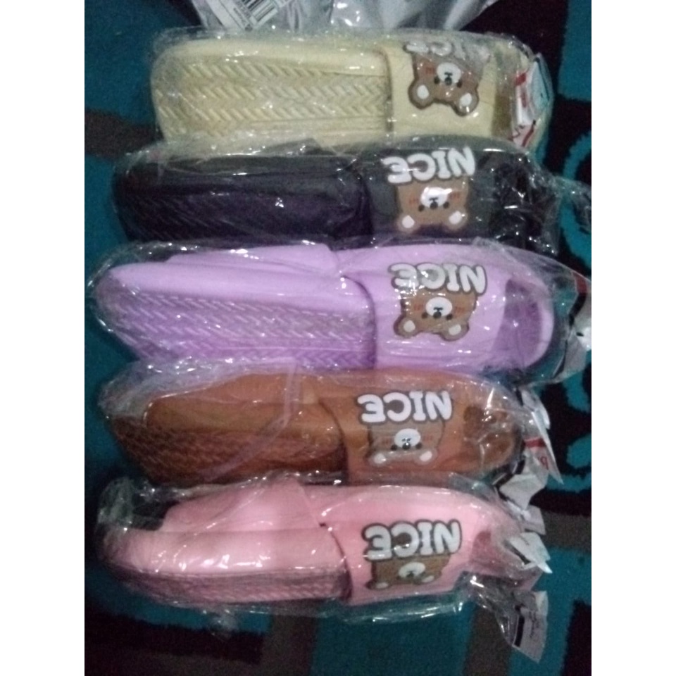 Sandal slop nice bear jelly balance 2228-2 36-41 Sandal korea / sandal slop perempuan kokop perempuan Fhasion korea sandal boba