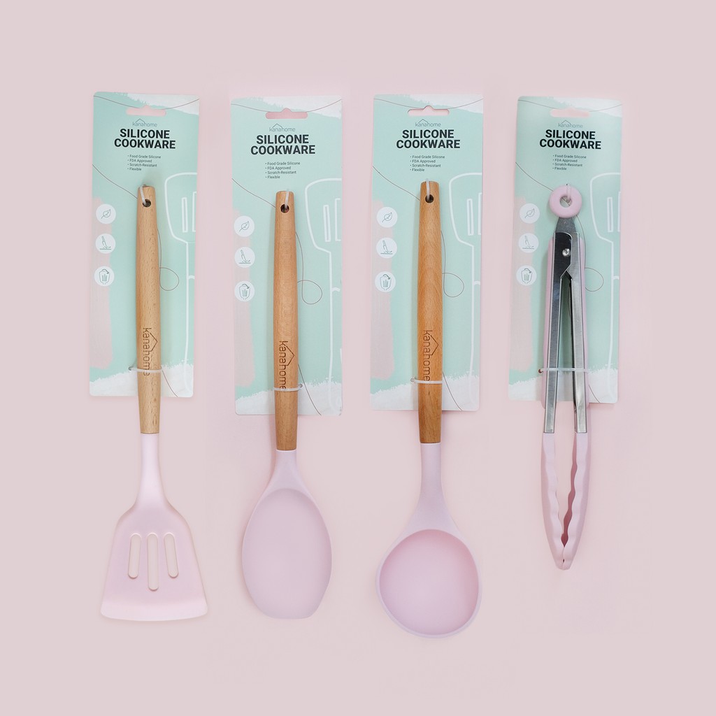 Alat masak/spatula/sutil silikon anti gores dan tahan panas keiko set-3