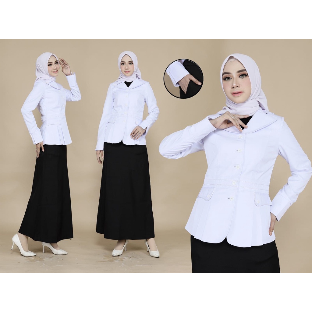 Jual Baju Dinas Putih Wanita Lidah Lis Putih dan Lidah Lis Hitam ...