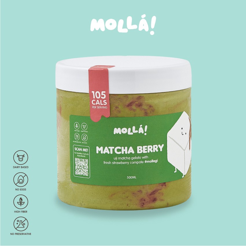 

Matcha Berry Low Calorie Gelato Pint - Molla Creamery