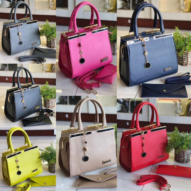 TAS CK JOURS SET POUCH TAS TENTENG SLEMPANG WANITA IMPORT BAHAN TAIGA