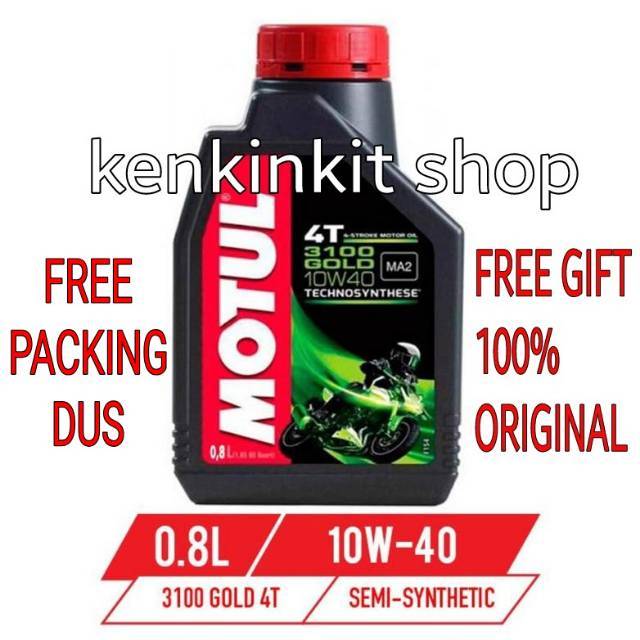 (Free Stiker) OLI MOTUL 4T - 3100 GOLD SAE 10W40 - 0,8L -  TECHNOSYNTHESE