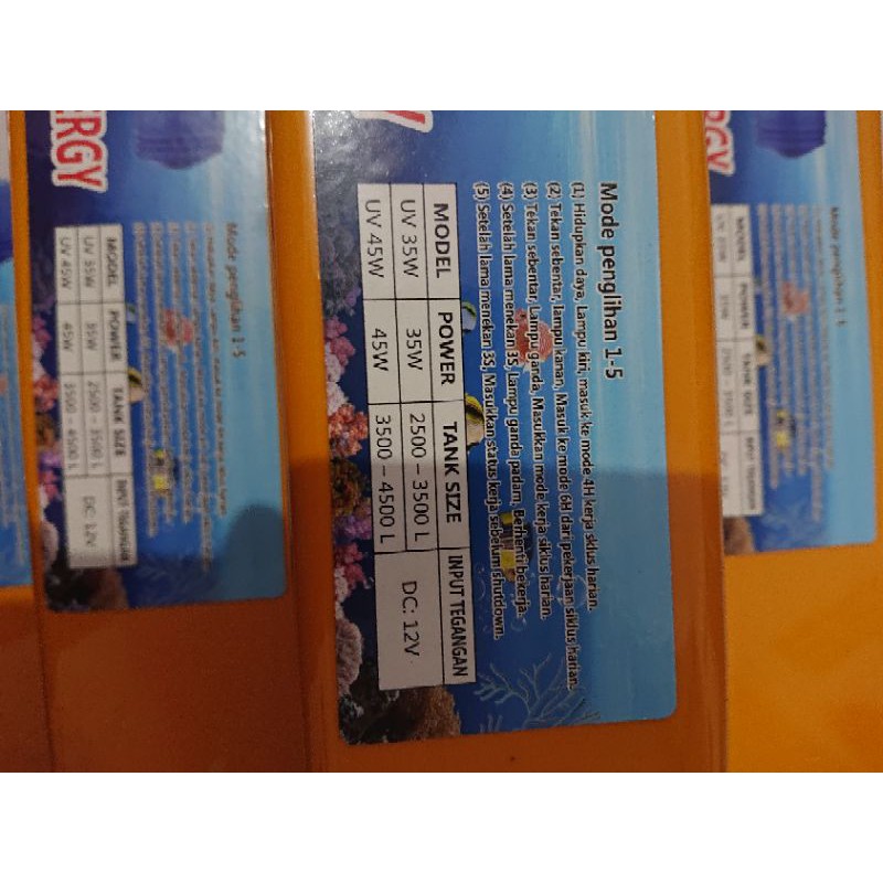 YANG Lampu UV Aquarium 35 watt 30 cm sinar ultra violet Pembasmi Bakteri Aquarium merk YANG