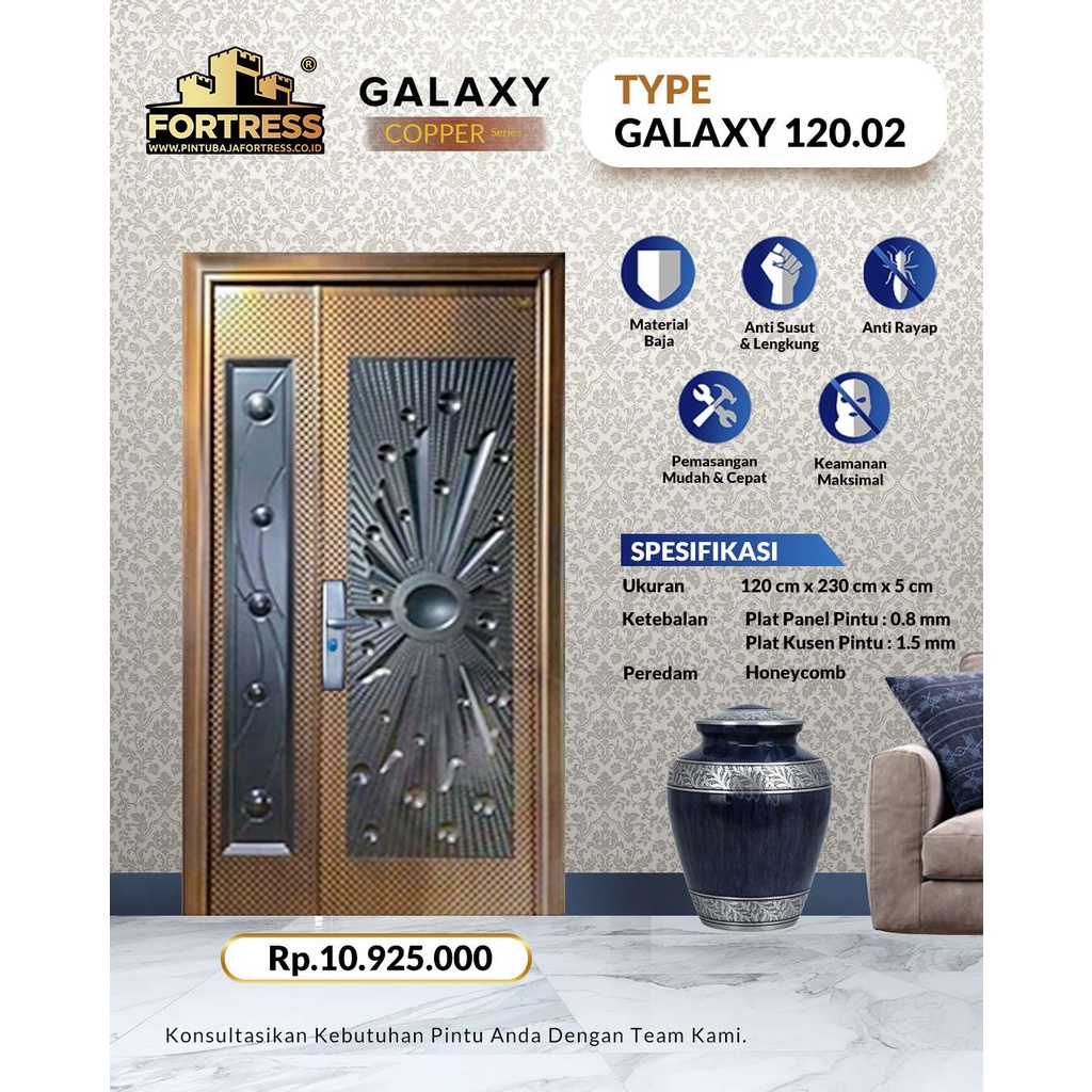 Pintu Baja FORTRESS Tipe Galaxy 120.02 - Copper