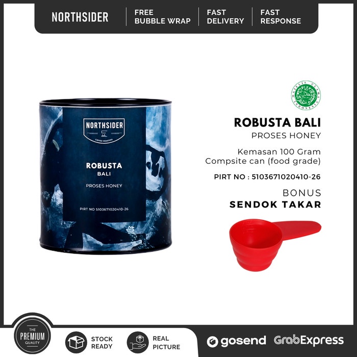 

ge01fgf Biji Kopi Robusta Bali Kintamani Honey-100Gr Northsider Coffee - Biji Kopi Ds20X11