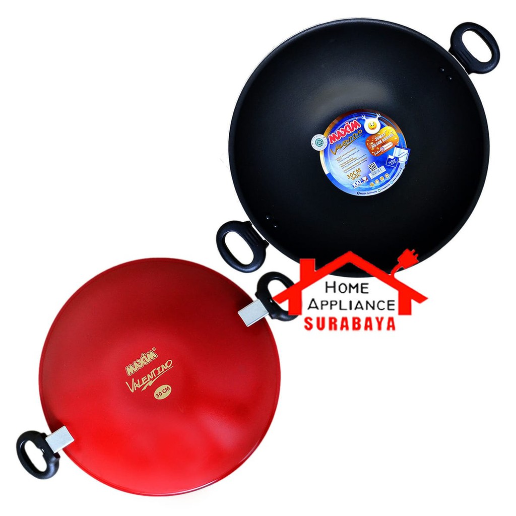 Maxim Valentino Wok 30CM - Wajan Penggorengan Non Stick Anti Lengket 30 CM