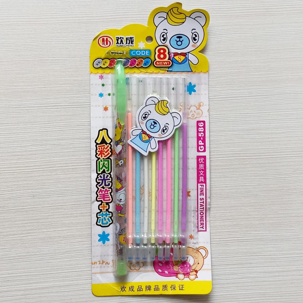 

Bolpen Or Pulpen Warna Pastel 1set isi8pcs