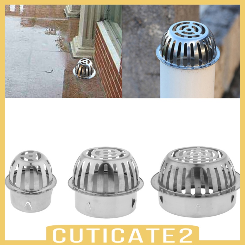 65mm Stainless Steel Floor Drain Plug-in Balcony Roof Outdoor Floor Drain Silver