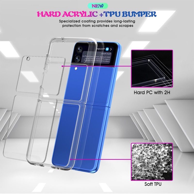 Case Samsung Galaxy Z Flip 3 5G/Z Flip 4 5G Clear Transparan Hard Casing