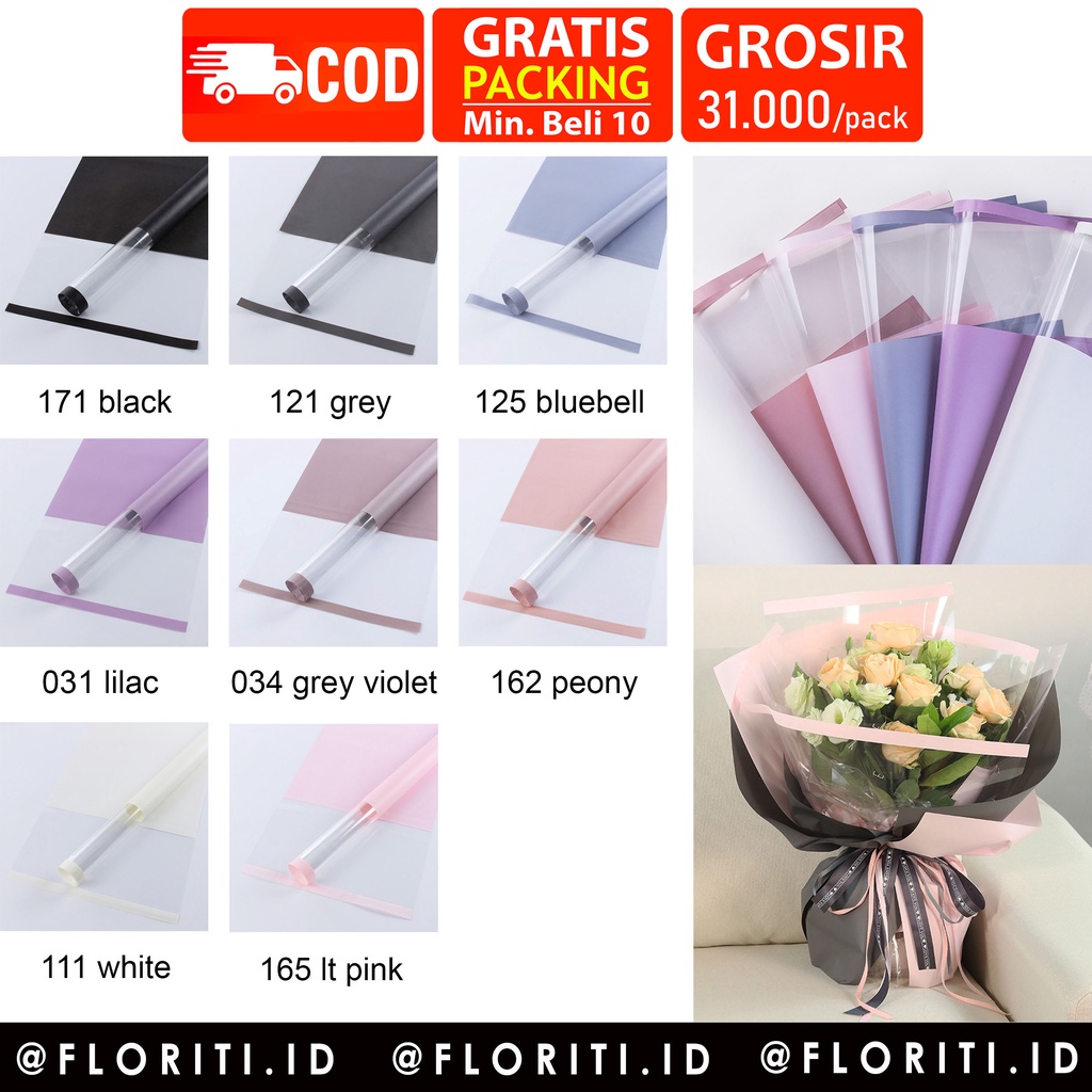 

(Lembaran) Kertas Buket Cellophane Translucent