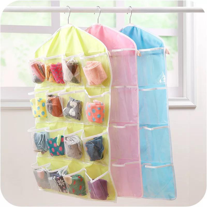 MurmerOfficial R053 Pouch Hanging Organizer 16 Sekat Korean Set Tempat Rak Bag Celana Dalam Gantung