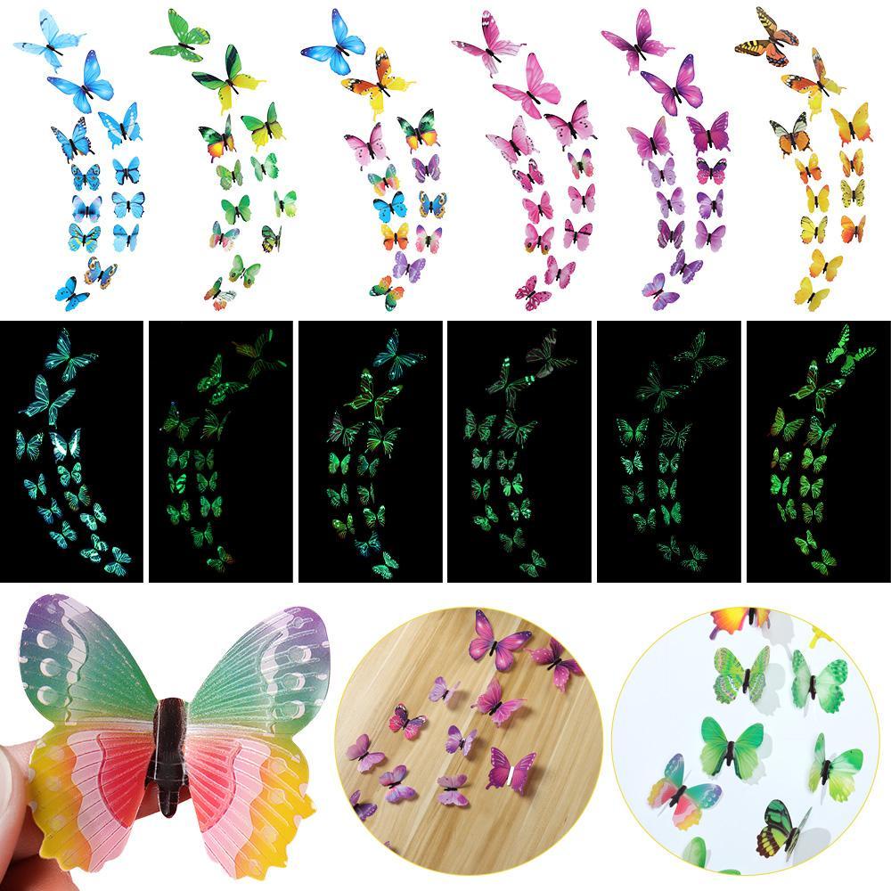 Suyo 12PCS / Set Stiker Butterfly 3D Untuk Dekorasi Rumah