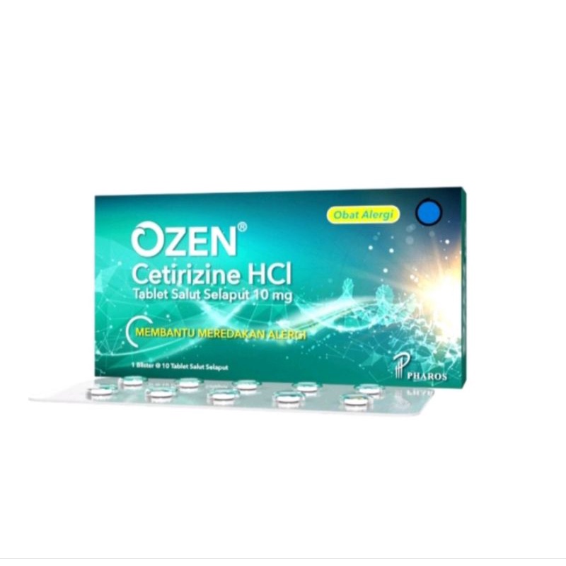 Ozen OTC Tablet 10mg | Membantu Meredakan Alergi | Obat Gatal | Biduran | Bersin | Gatal Tenggorokan